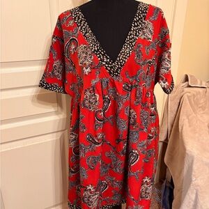 Entro Red Paisley Mini Dress